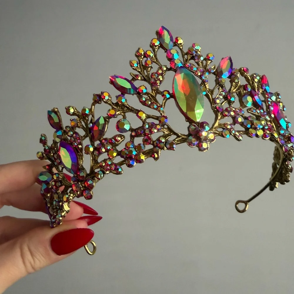 Elegant Multicolor Crystal Tiara